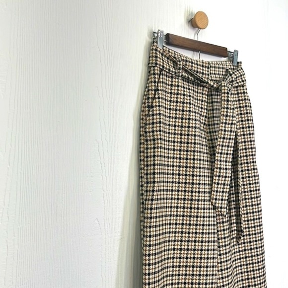 H&M - Tan And Cream Wide Leg Crop With Pockets  Pants Size 4 - Picture 5 of 11